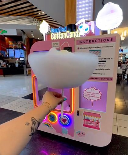 Cotton candy vending machine video